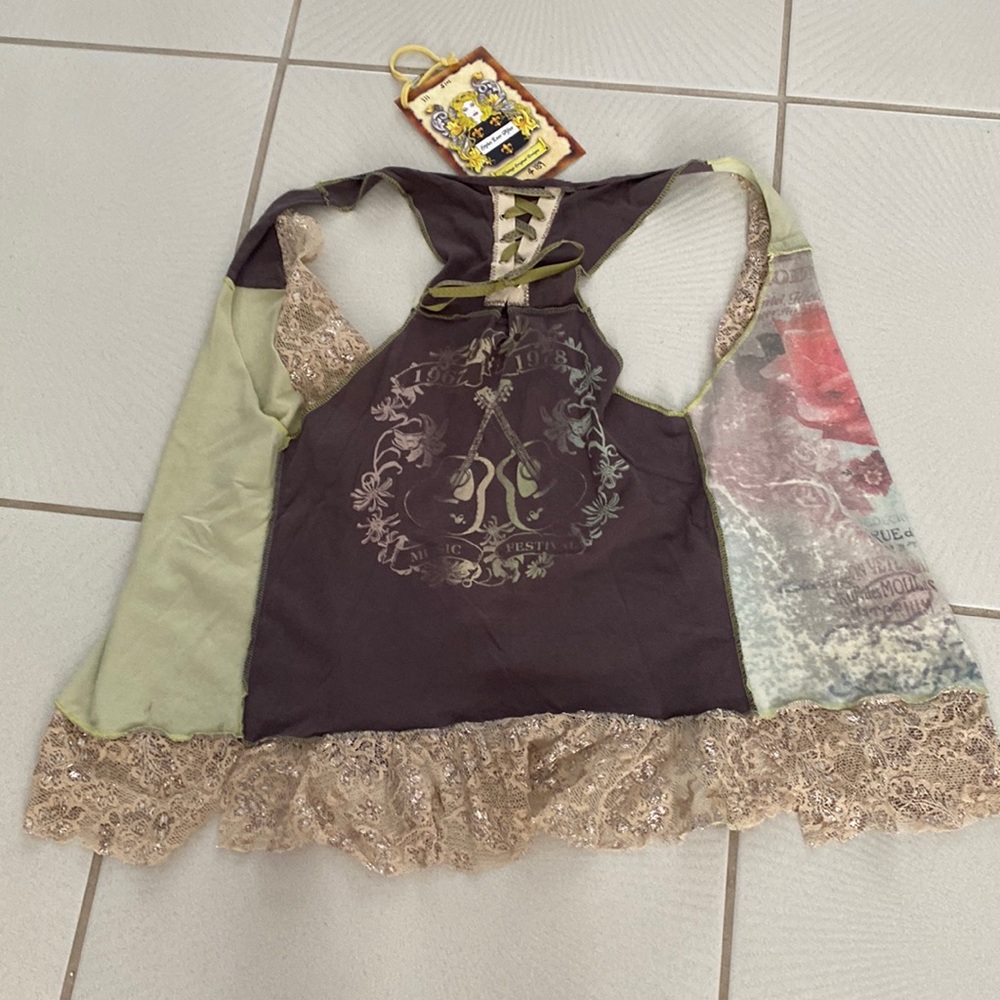 Vintage Styles Ever After handmade Rock band 🎸 inspired unique vest OS